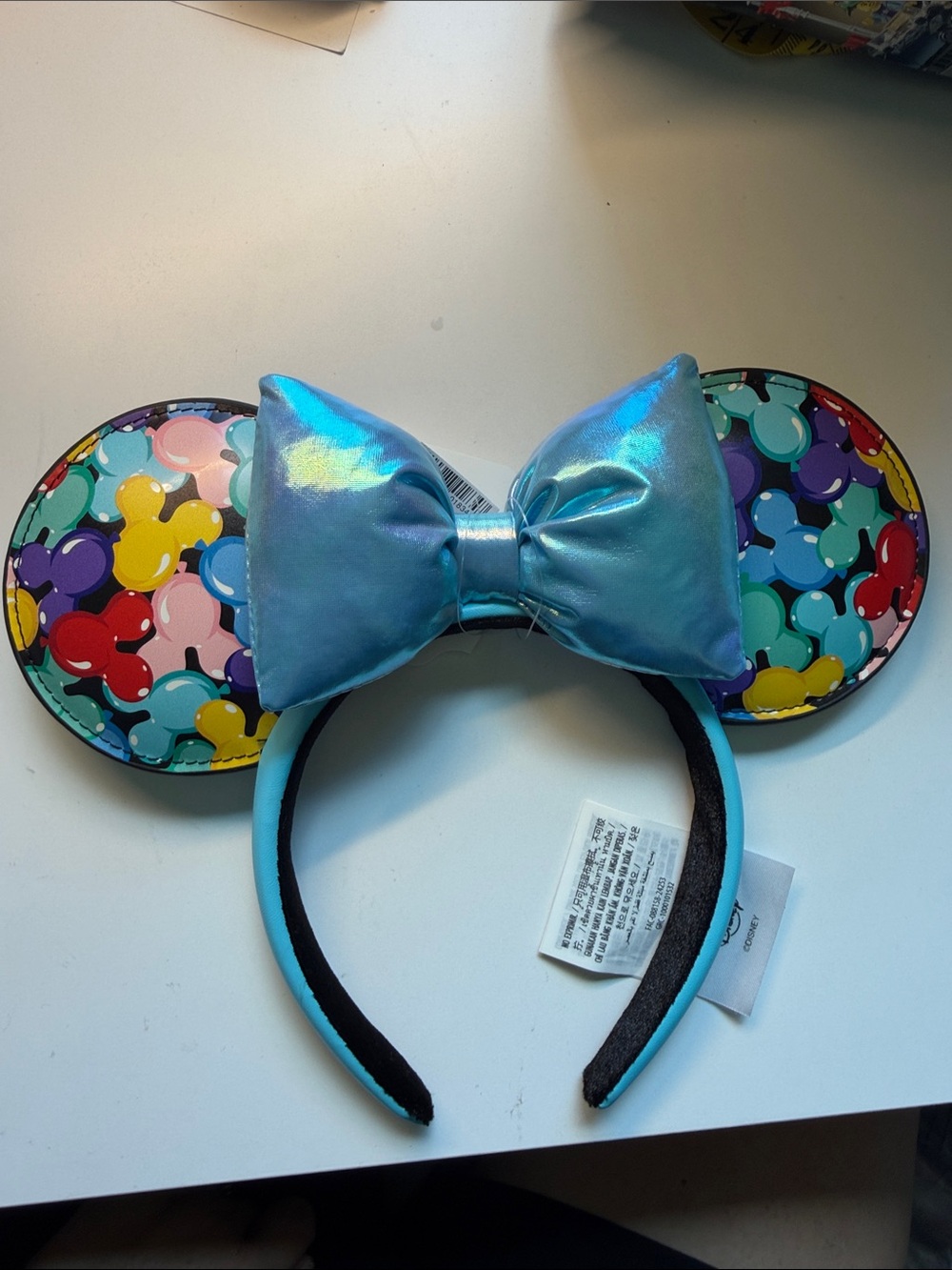 Minnie Ears Headband with Colorful Mickey balloon print